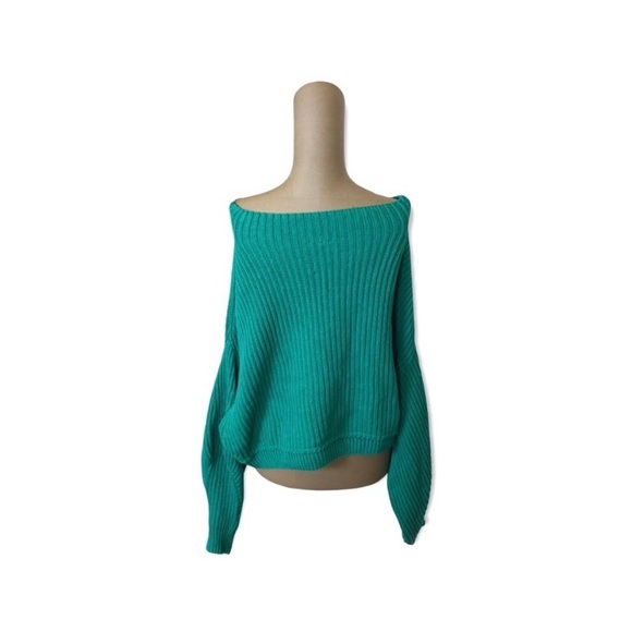 Free People Sweaters - Free People Emmy mock neck Kelly green sweater Sz XL. Retails at $148